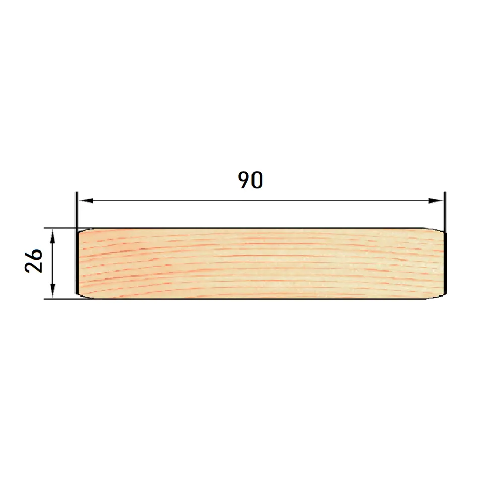 Полок 26x90x1200 мм Липа сорт AB прямой с фаской угла 83273234 STLM-2104818 Santreyd  - Вид №4