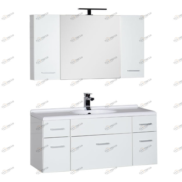 Комплект мебели Aquanet Данте 110 белый (камерино 2 навесных шкафчика) 00164826