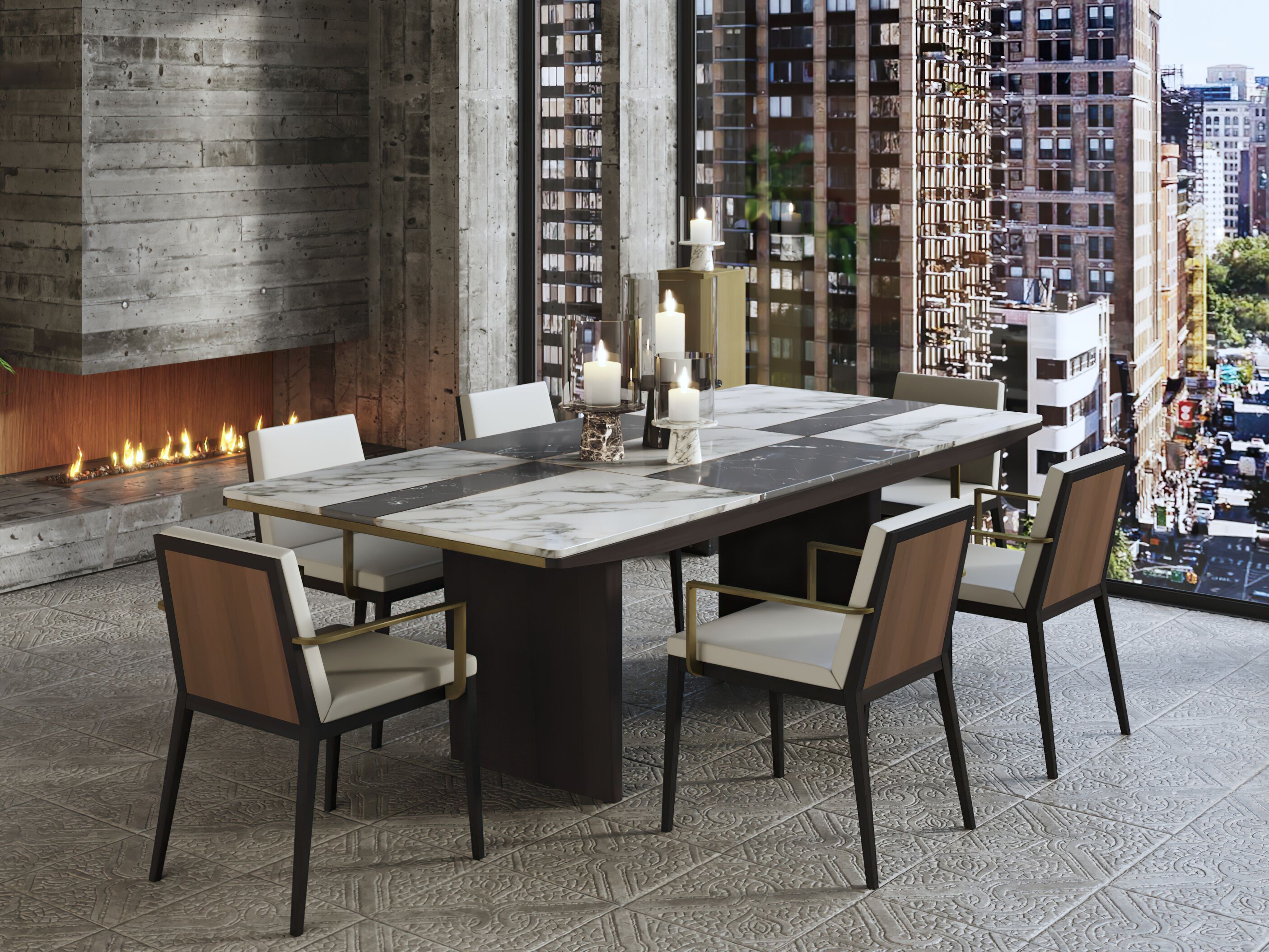 Прямоугольный мраморный стол HUGUES CHEVALIER MÉDICIS ARCH-00015285