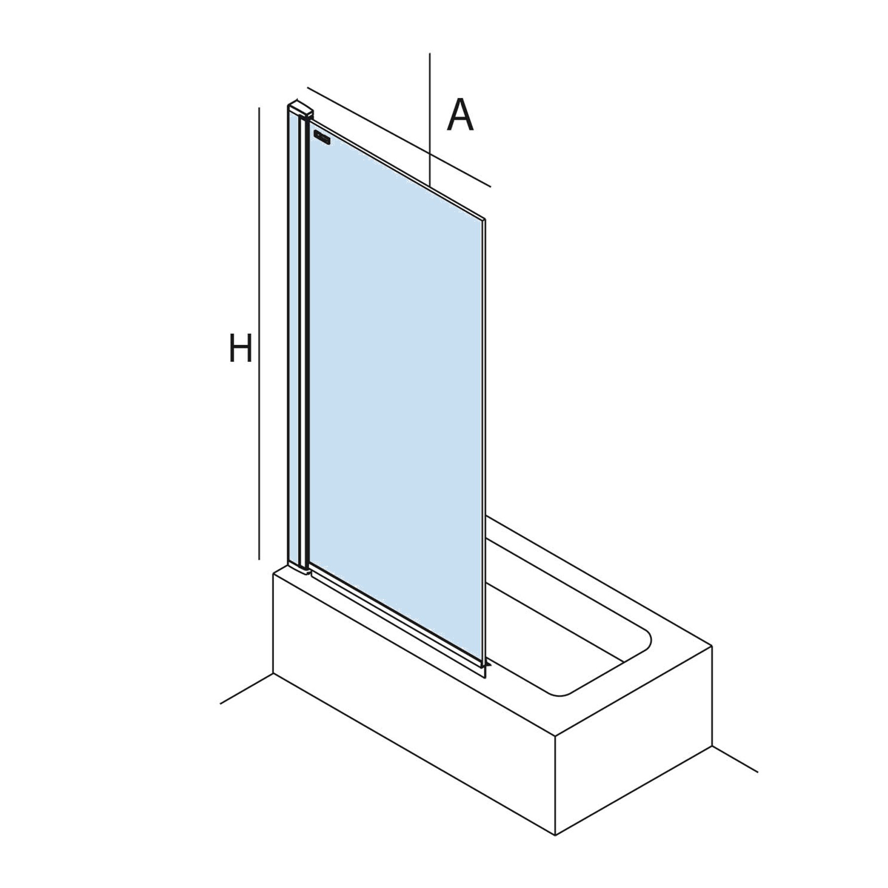 26874 SALGAR Душевая перегородка HEAVEN BATH Walk в ванну с защитой от известкового налета Полупрозрачность до 400 x 1500 мм  - Вид №1