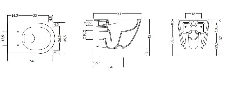 Керамический подвесной туалет Gruppo Geromin мода ARCH-00123453 - Вид №7