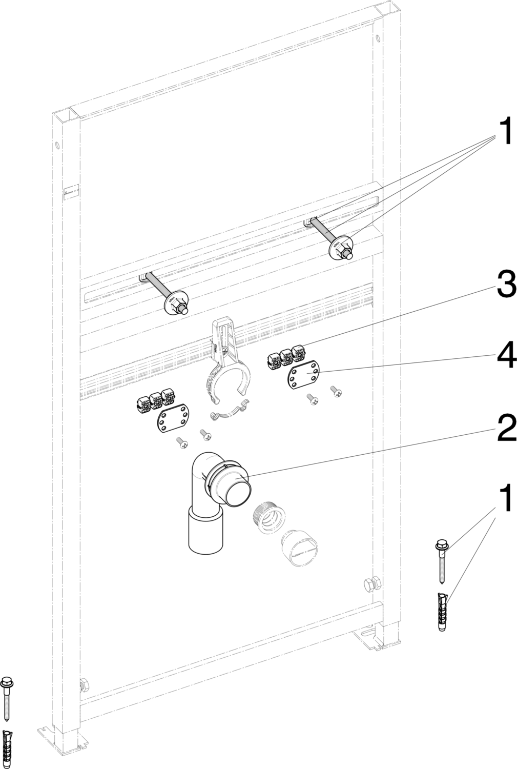 Системная техника  Viega Eco Plus  Элементы для умывальников VIEGA 367 138 1) Модель 8163 Santreyd  - Вид №3