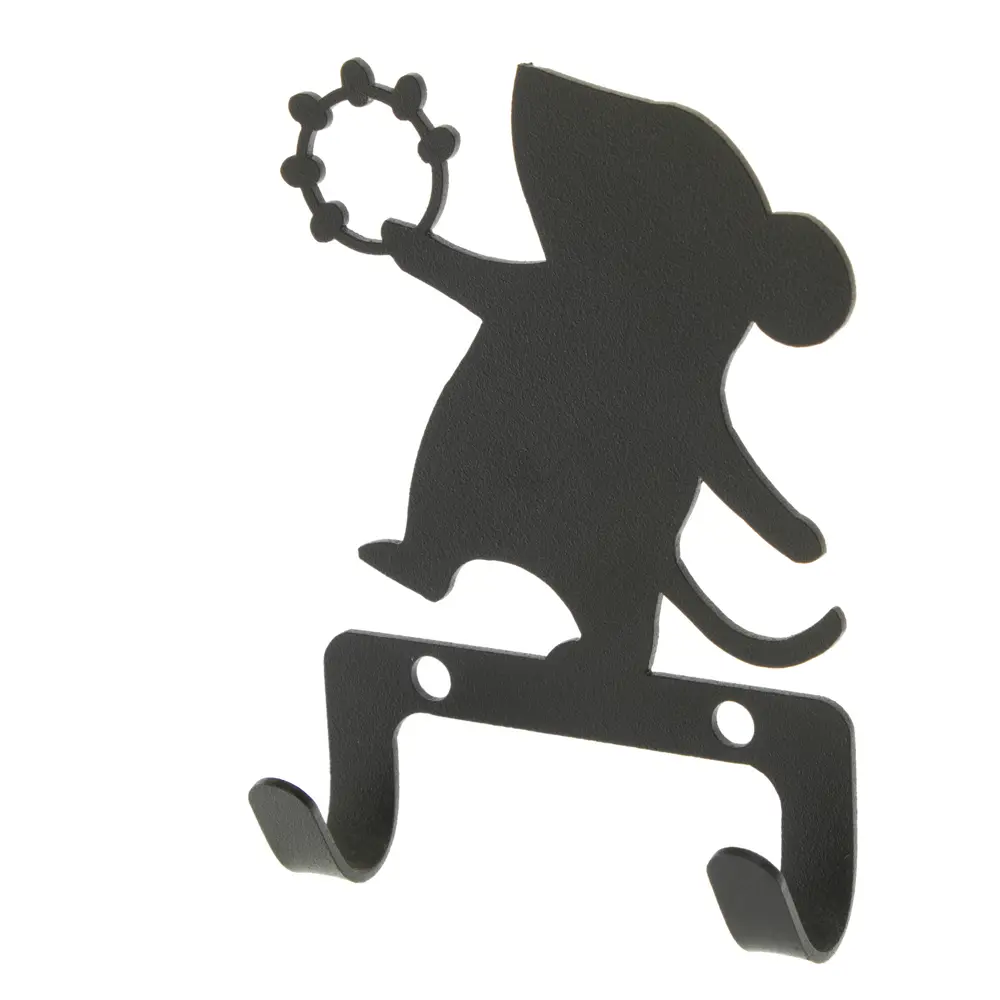 Крючок мебельный двухрожковый DuckandDog «Мышь» сталь матовый чёрный STLM-2123166