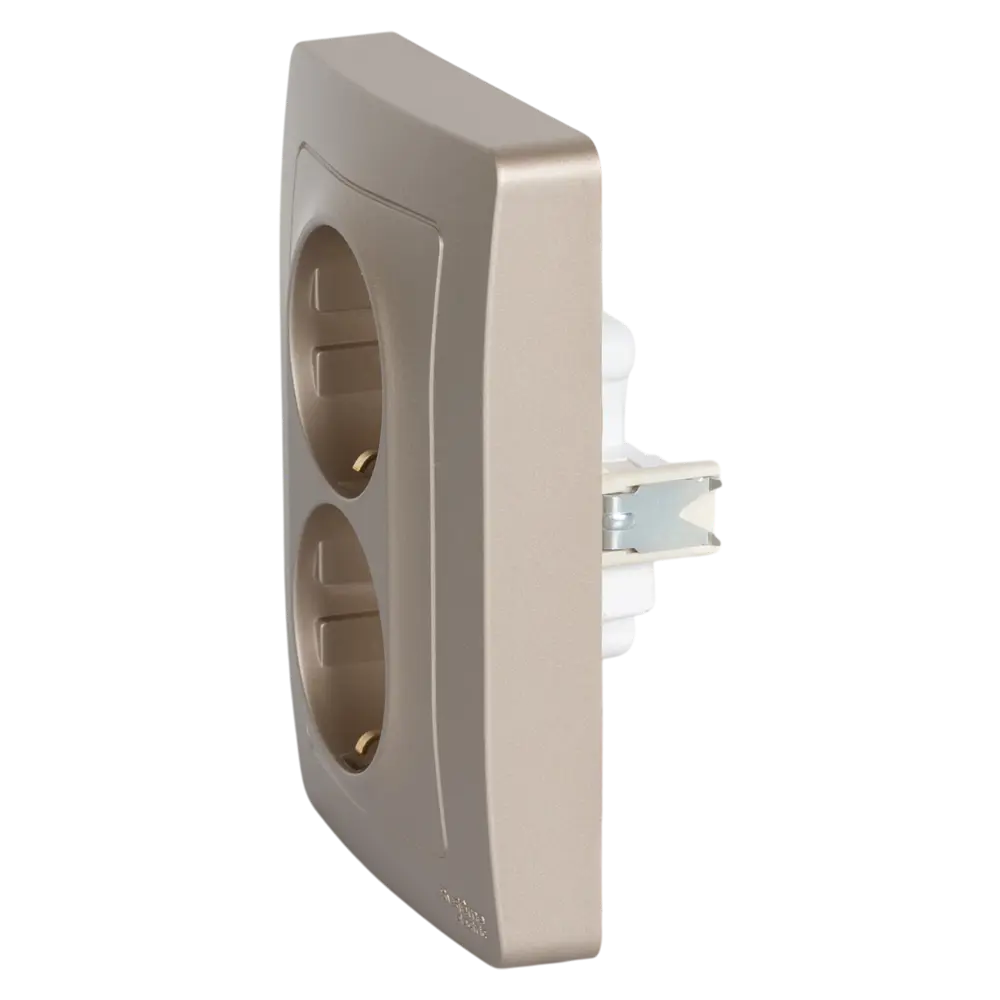 Розетка двойная встраиваемая Systeme Electric Blanca с заземлением 16 А IP20 цвет титановый STLM-2024031 - Вид №2
