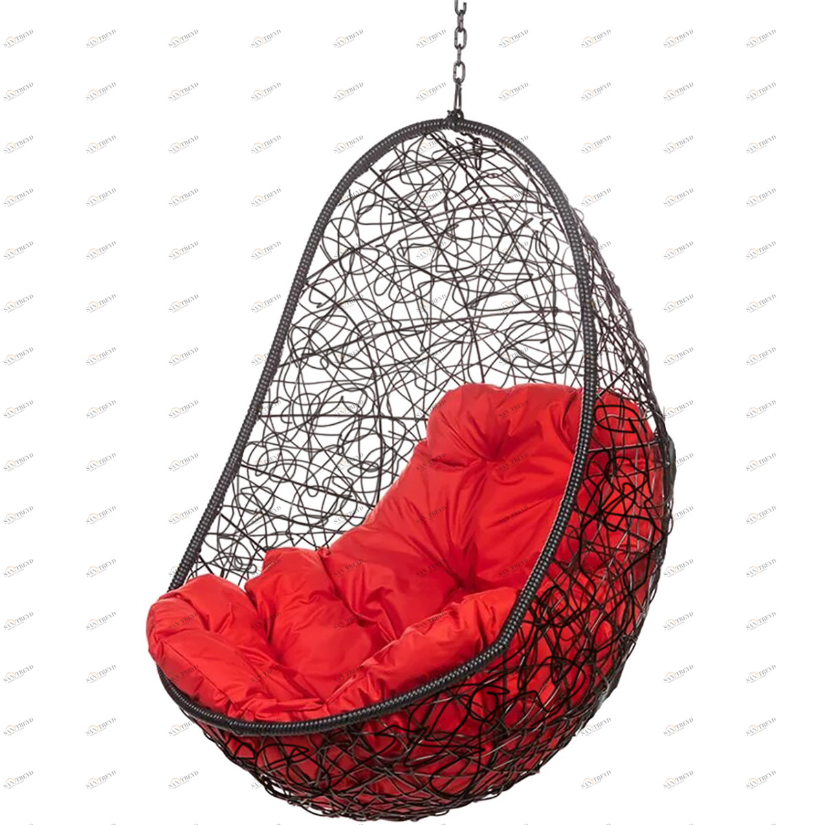 Кресло подвесное черное с красной подушкой Easy BS BIGARDEN  00-3974094 Черный 