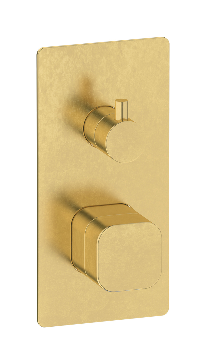 Комплект внешних частей для настенного прогрессивного смесителя на 3 потребителя. WE ARE IB eo312on_1 Natural Brass Elio