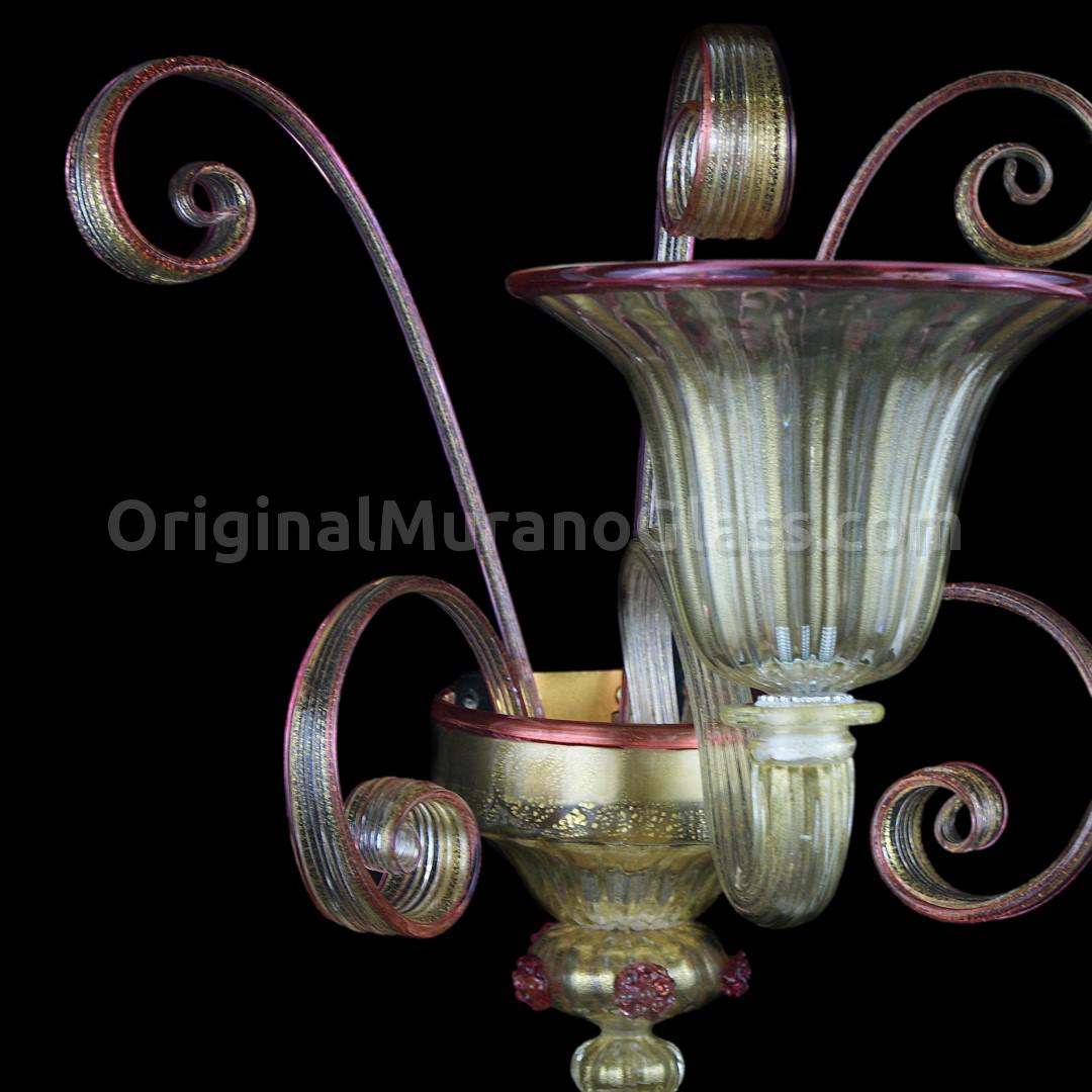 1272 ORIGINALMURANOGLASS Настенный светильник Бра Фоскари Аметист - Пастораль - муранское стекло OMG 25 см  - Вид №1