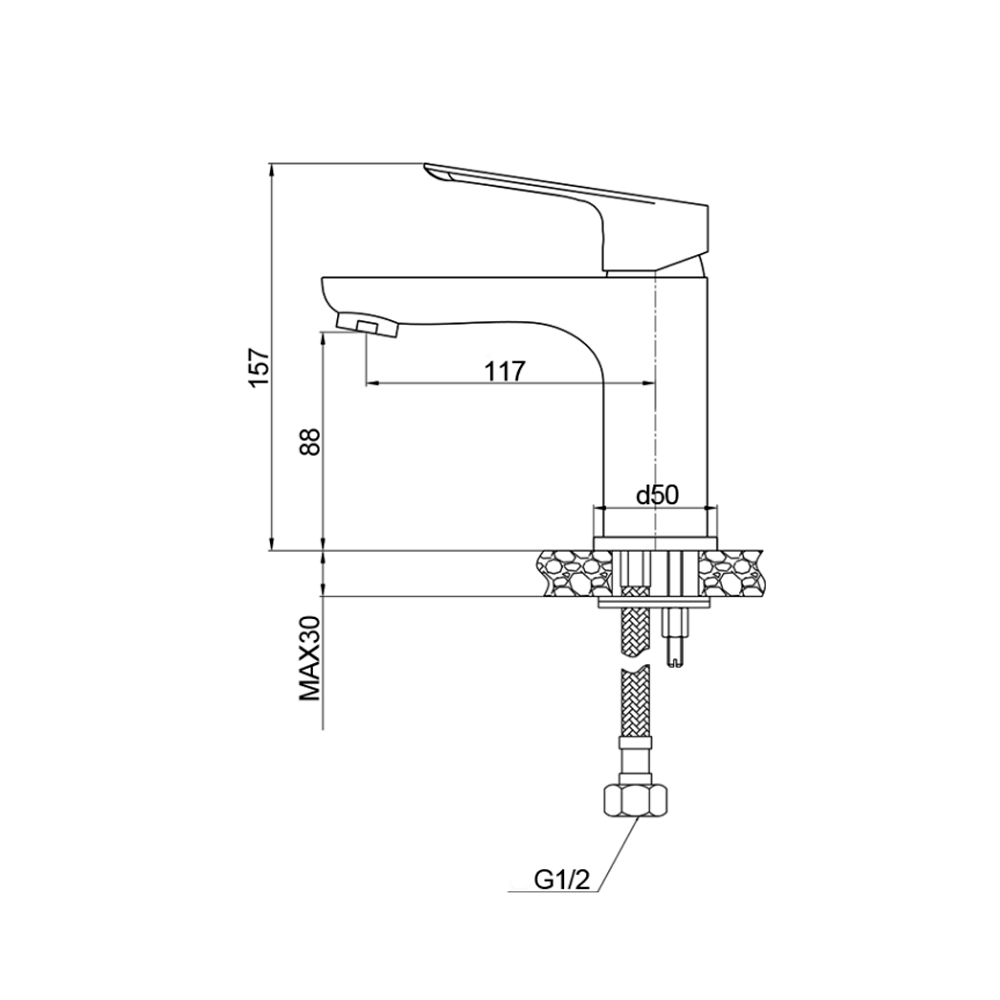 Смеситель для раковины Raiber Osdorf R2101 однорычажный R2101 Santreyd  - Вид №1