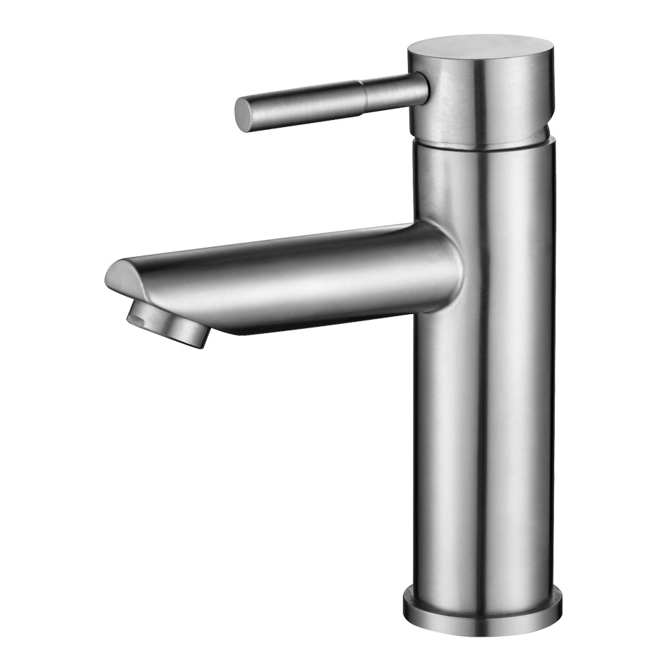 Смеситель д/ум MELANA-610101 Tondo нерж.сталь, однорычажный, сатин, литой излив - Вид №3