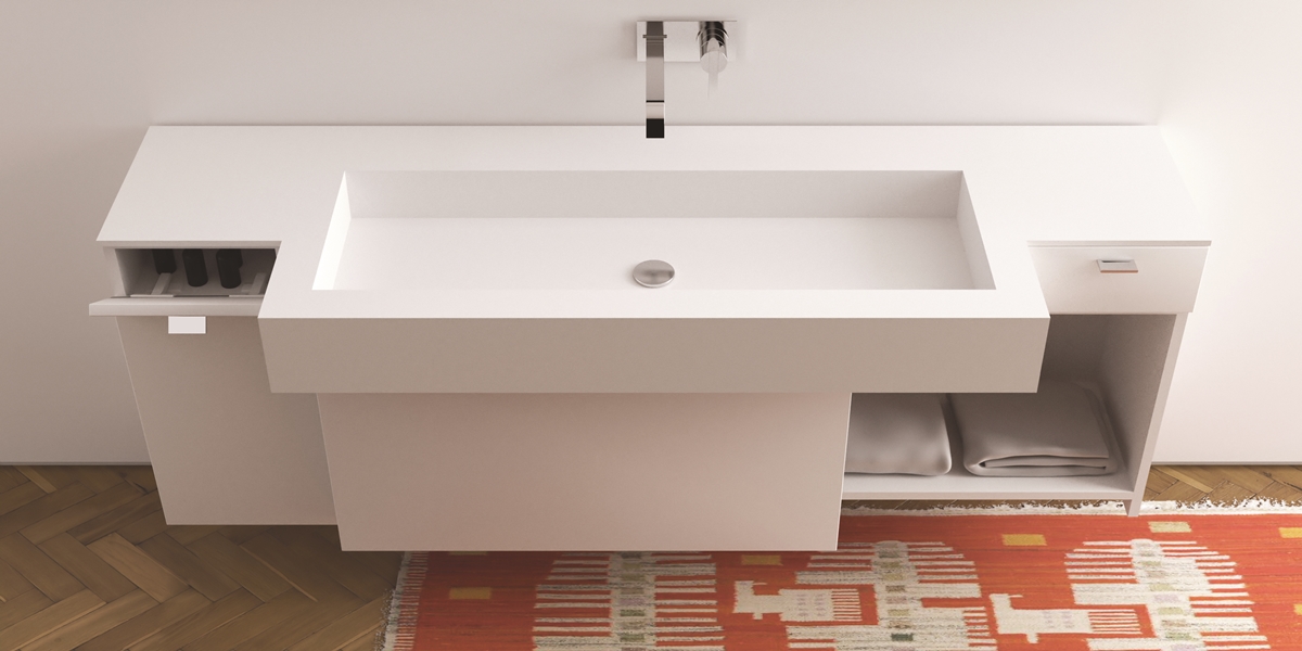 Moma Design Тумба под раковину подвесная 1400 Emotion Basin 350 белая матовая E4BS1140 - Вид №1