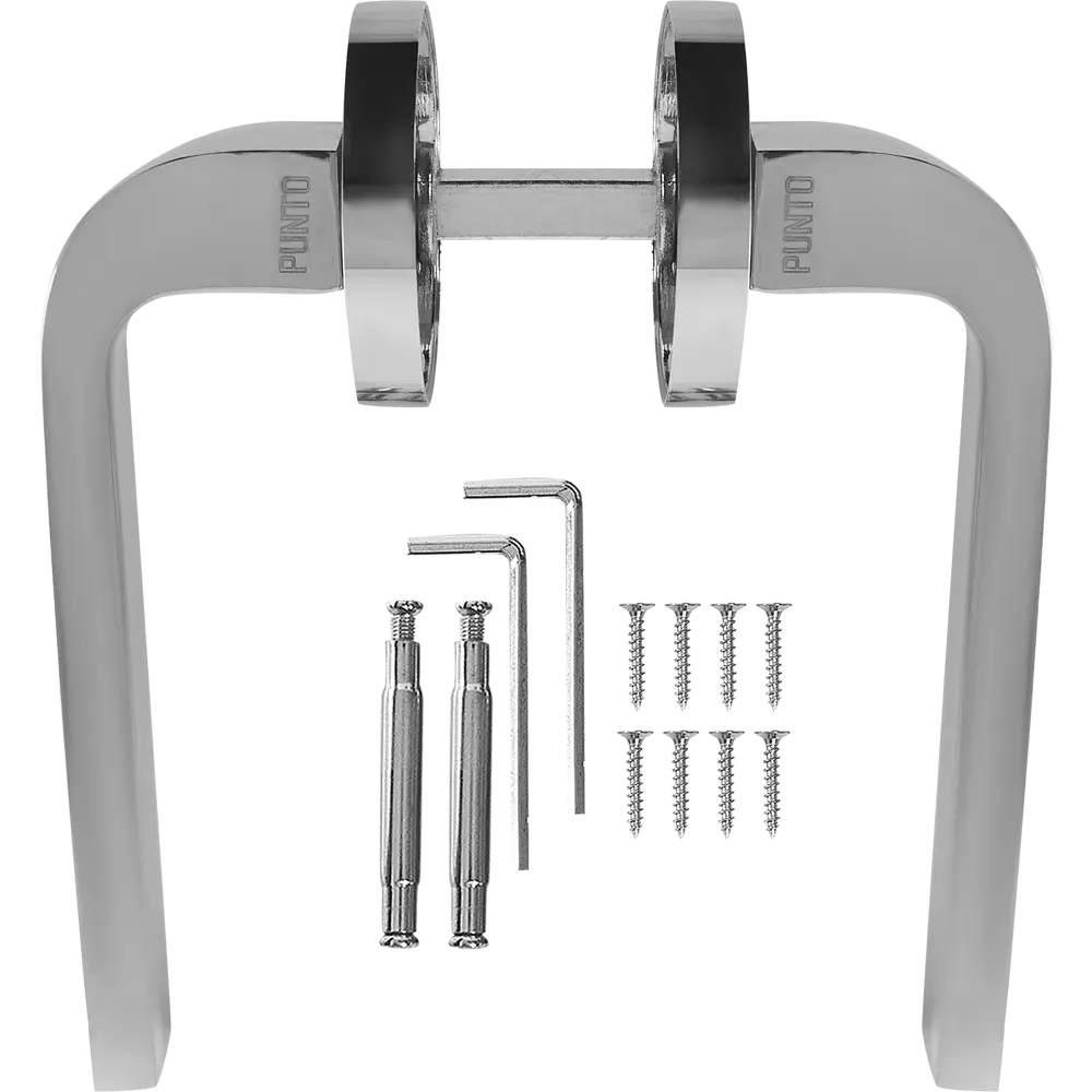 Дверные ручки Punto Evo без запирания цвет хром STLM-2080554 - Вид №1