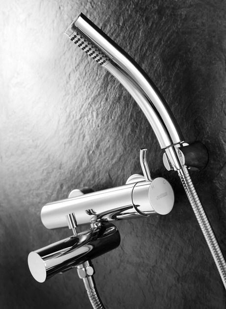 JUSTIME Смеситель для ванны настенный на 3 отверстия из хромированной латуни с ручным душем Simple 6768-94-81cp - Вид №1