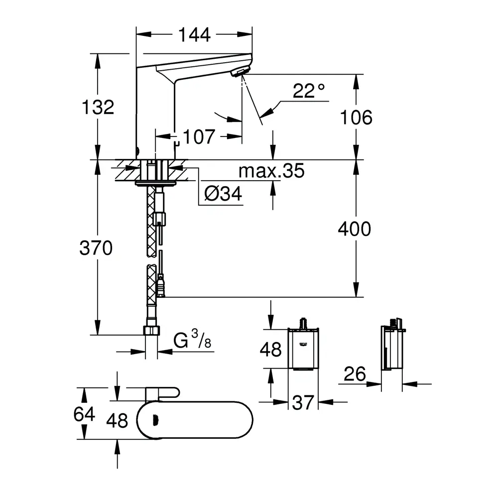 Электроника инфракрасная для раковины Grohe Get со смешиванием 19452895 STLM-2061525 - Вид №1