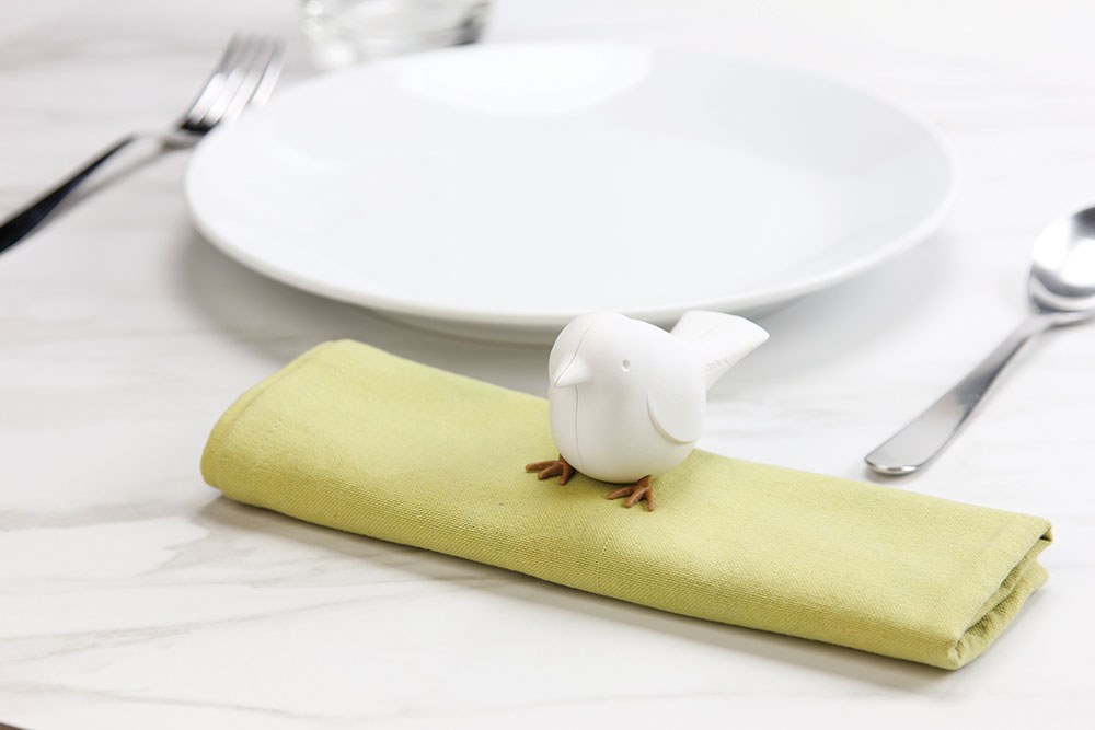 QL10231-WH-WH Держатель для салфеток sparrow белый Qualy  - Вид №4