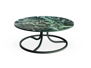 Низкий круглый садовый столик из керамогранита