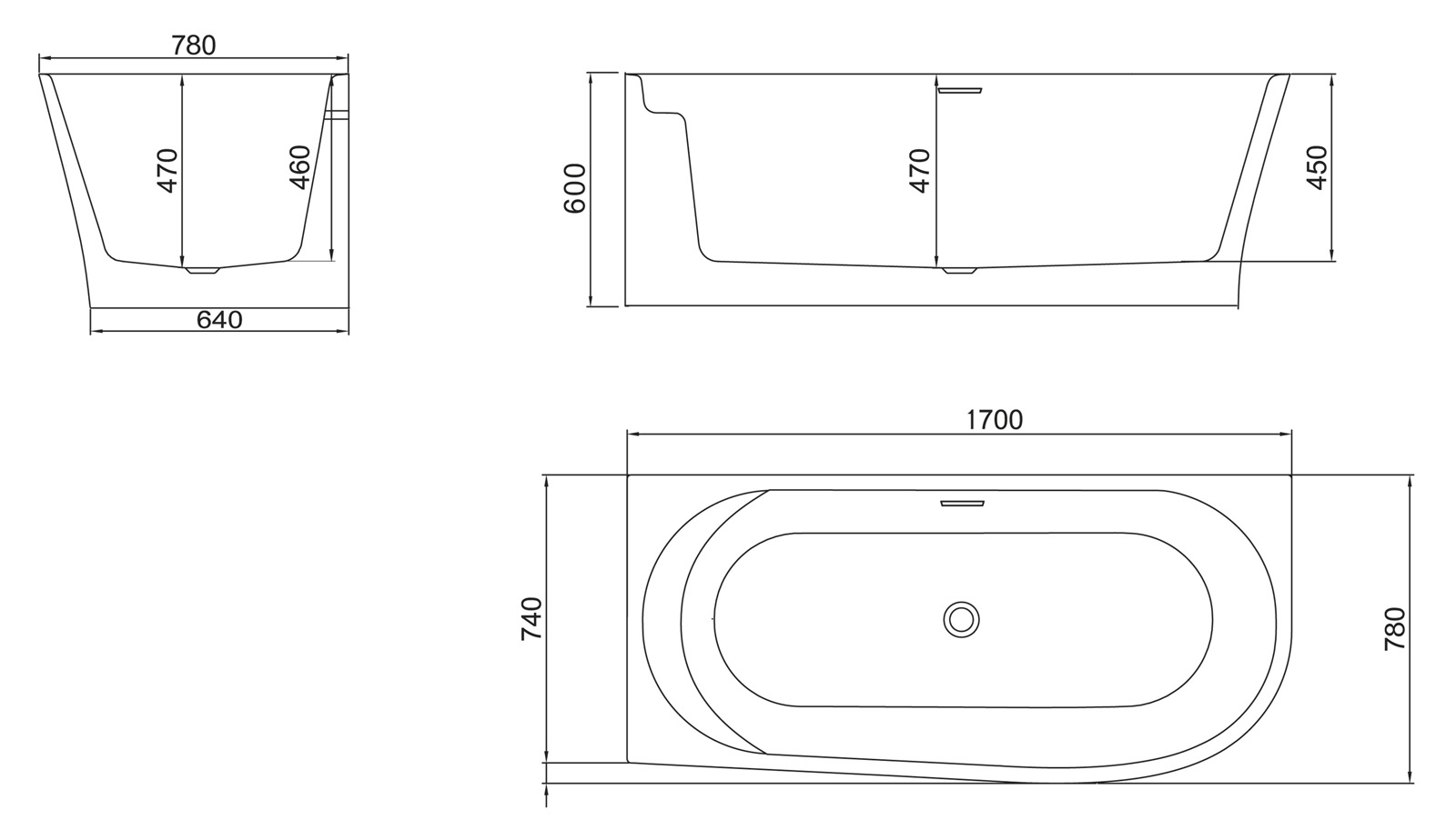 Акриловая ванна BelBagno BB410-1700-780-L  - Вид №2