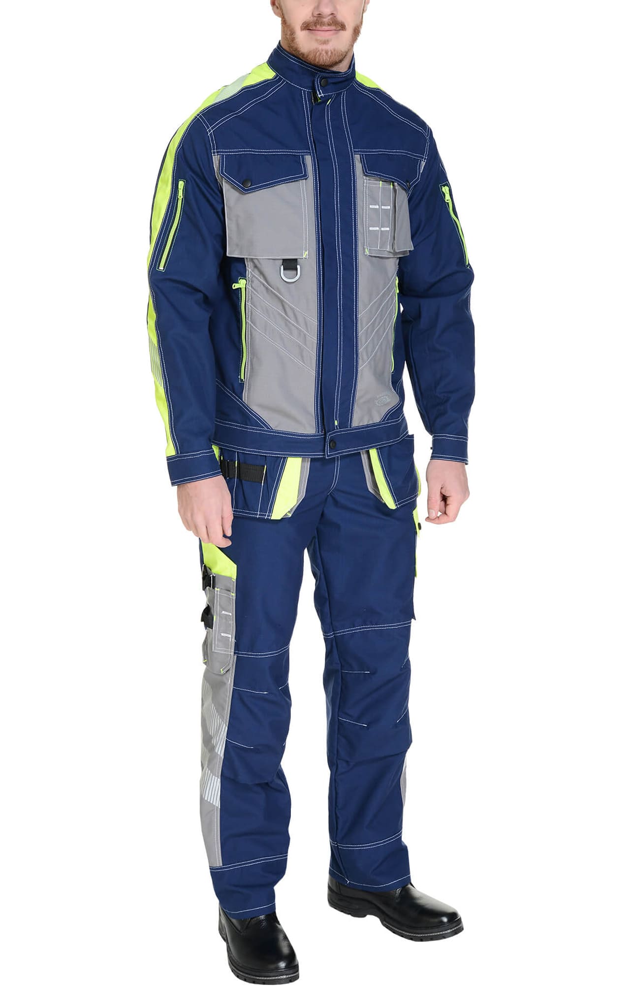 68842 Костюм "Прогресс" темно-синий с серым лимон  Летняя спецодежда  размер 48-50/170-176  - Вид №8