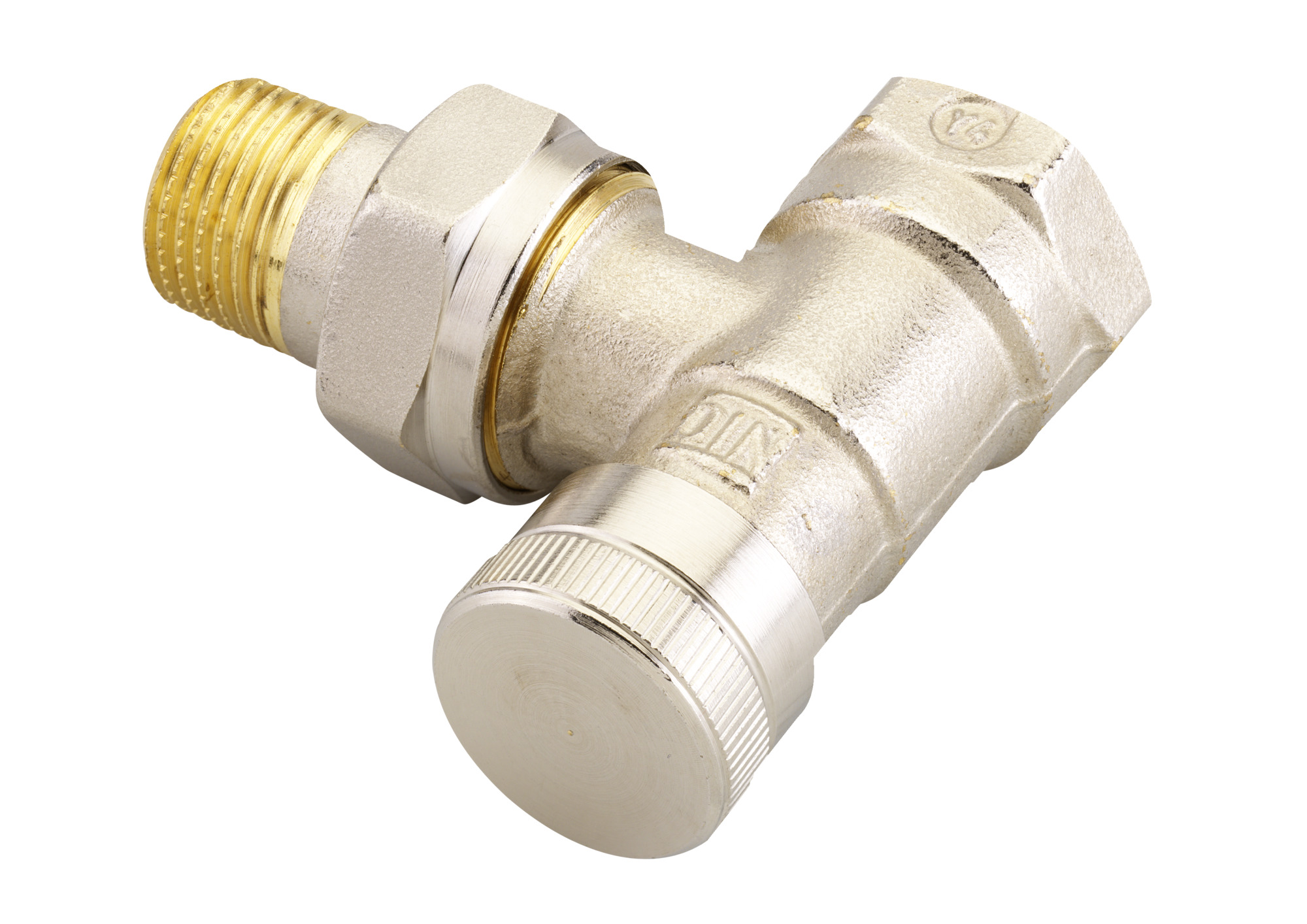 Danfoss Клапан RLV для бокового присоединения к радиатору RLV-CX Клапан запорный Ду 15, прям. хром 003L0274  - Вид №1