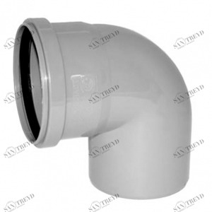 Отвод ПВХ канализационная D110мм 90 градусов Политек 6301