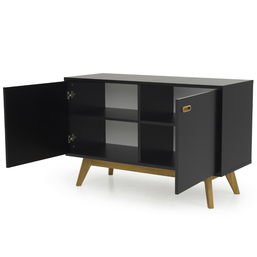 Сервант Tenzo Bess, 72х114х43 см, дуб, черный 2172024 - Вид №4