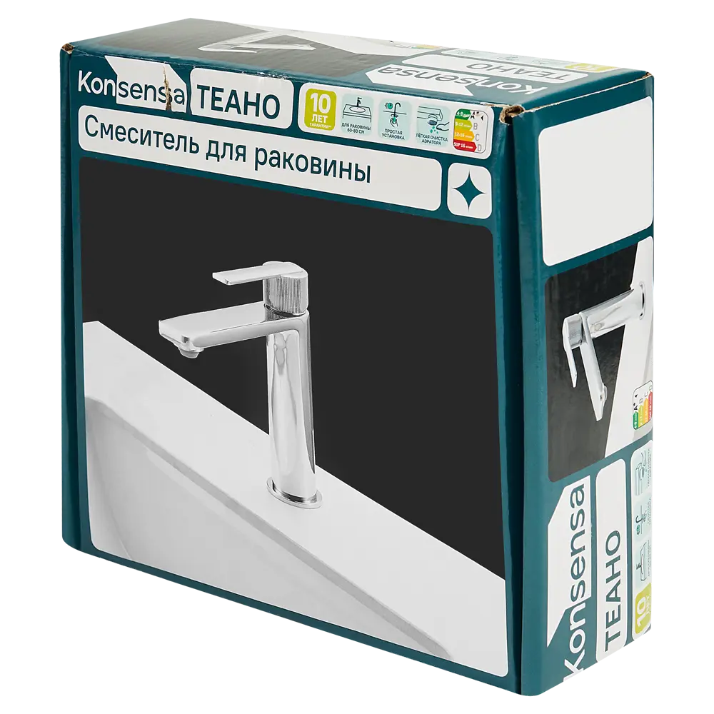 Смеситель для раковины KONSENSA Теано однорычажный цвет хром STLM-2097677 - Вид №9