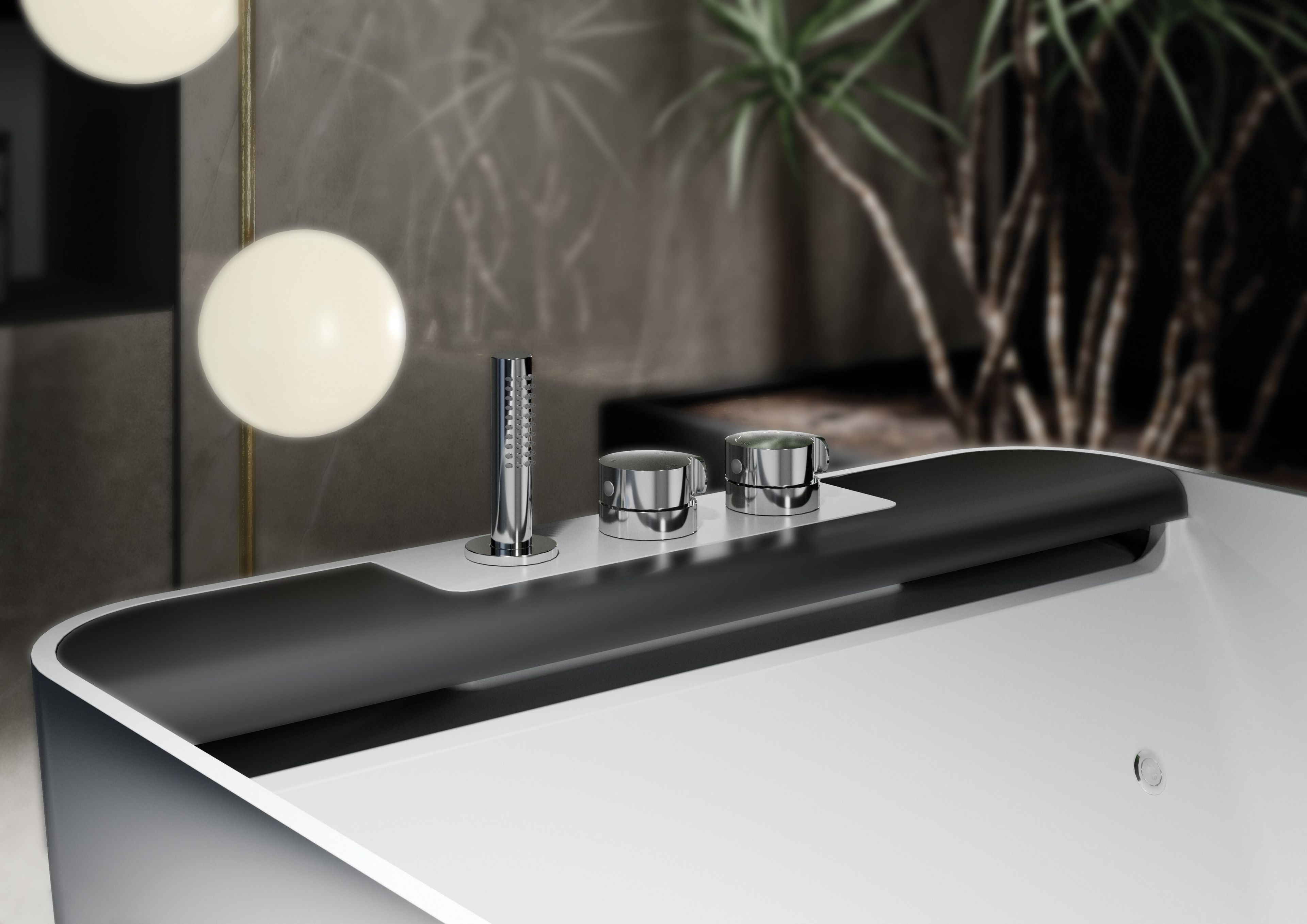 Прямоугольная ванна в центре комнаты с джакузи Kinedo Saphir ARCH-00068763 - Вид №3