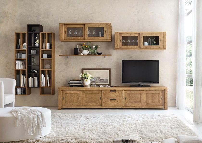 Devina Nais Модульная стенка для хранения из массива дерева с подставкой под телевизор sun-id-1417615 - Вид №5