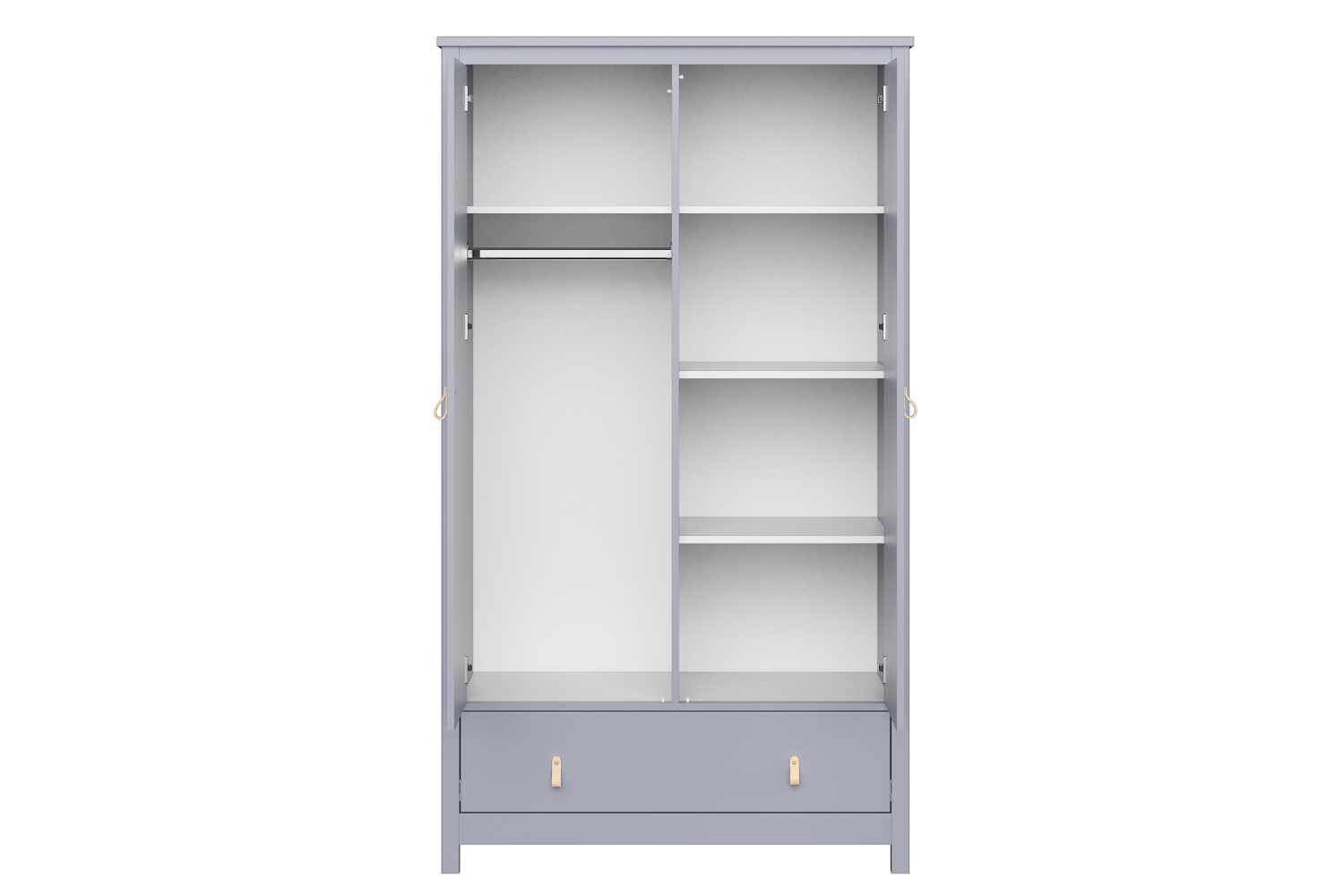Шкаф распашной серый с 2 дверцами и ящиком Wood ELLIPSE ELLIPSE WOOD 00-3951343 Серый Santreyd  - Вид №2