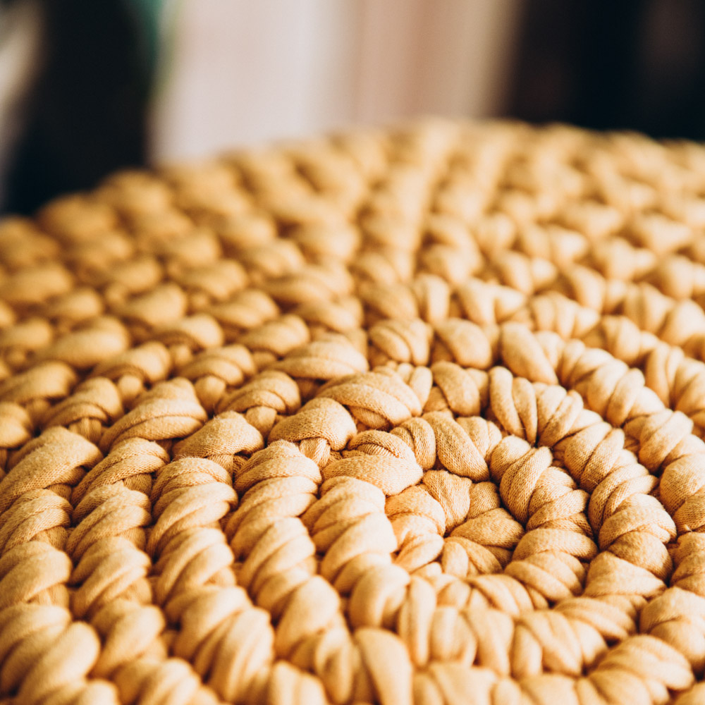 Вязаный пуф Горчичный VAMVIGVAM  281929 Оранжевый Santreyd  - Вид №1