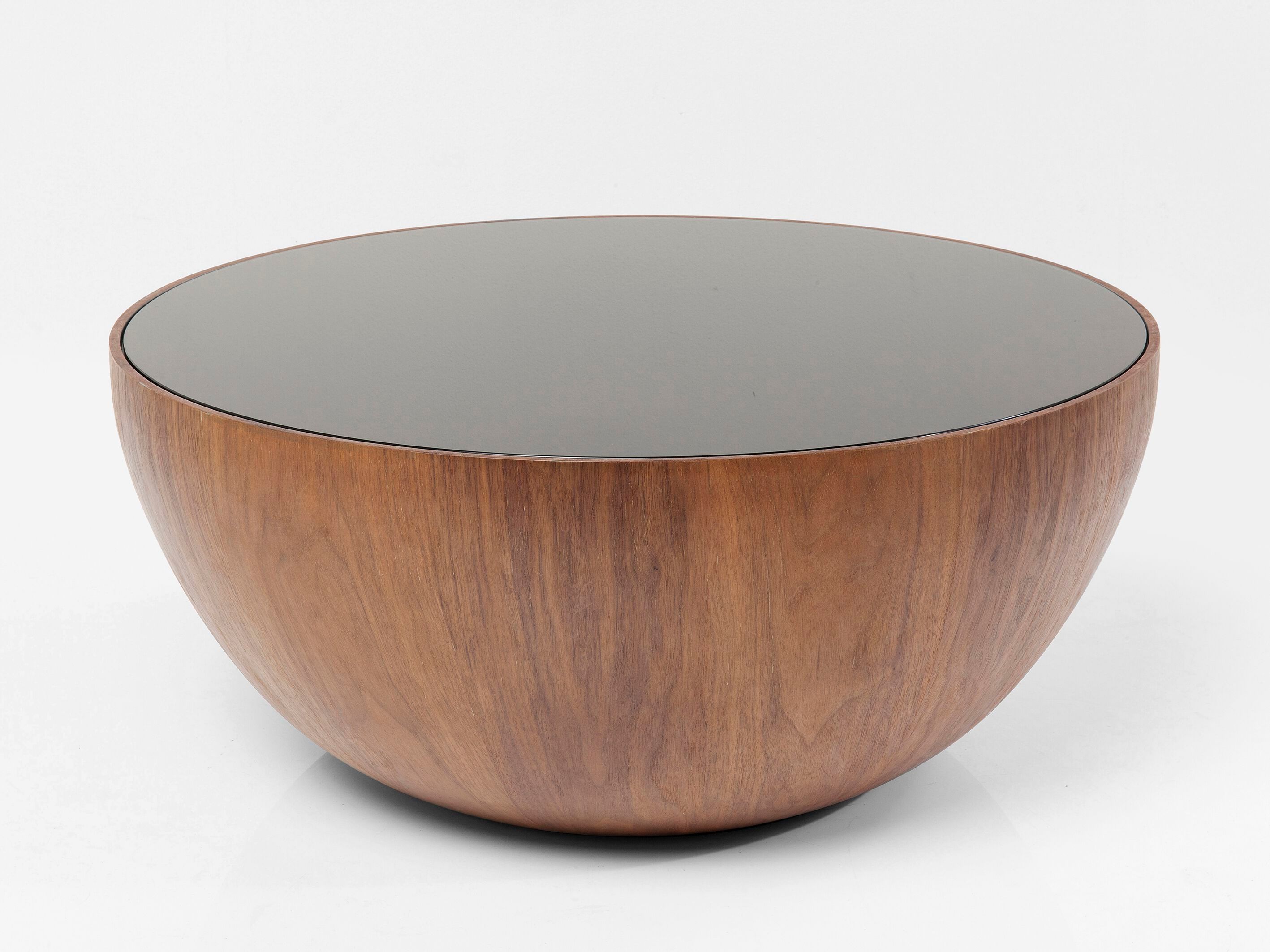 Низкий круглый деревянный и стеклянный журнальный столик KARE Design Kare design Masterpieces ARCH-00102708