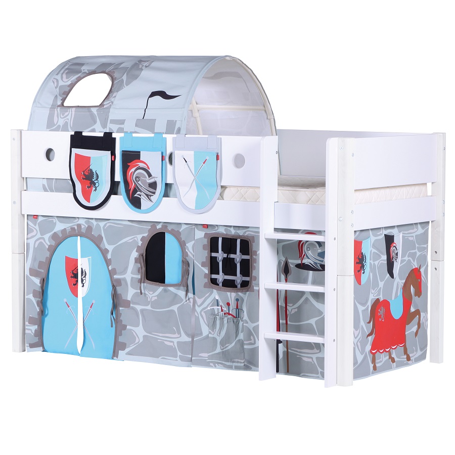 Кровать Flexa White с лестницей, 190 см, белая 801730840 - Вид №6