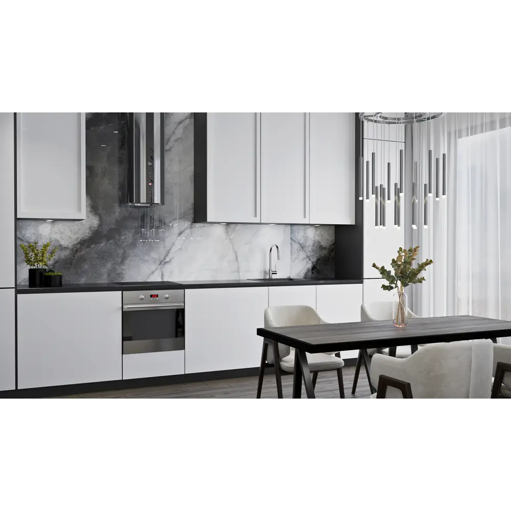 Стеновая панель Onyx Silver 300x0.4x60 см АКП цвет серый 89199574 STLM-2164304 ALUMOART  - Вид №2