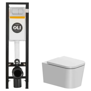 Комплект инсталляции Oli Quadra с безободковым унитазом AM.PM Moxie 89445581 STLM-2041890