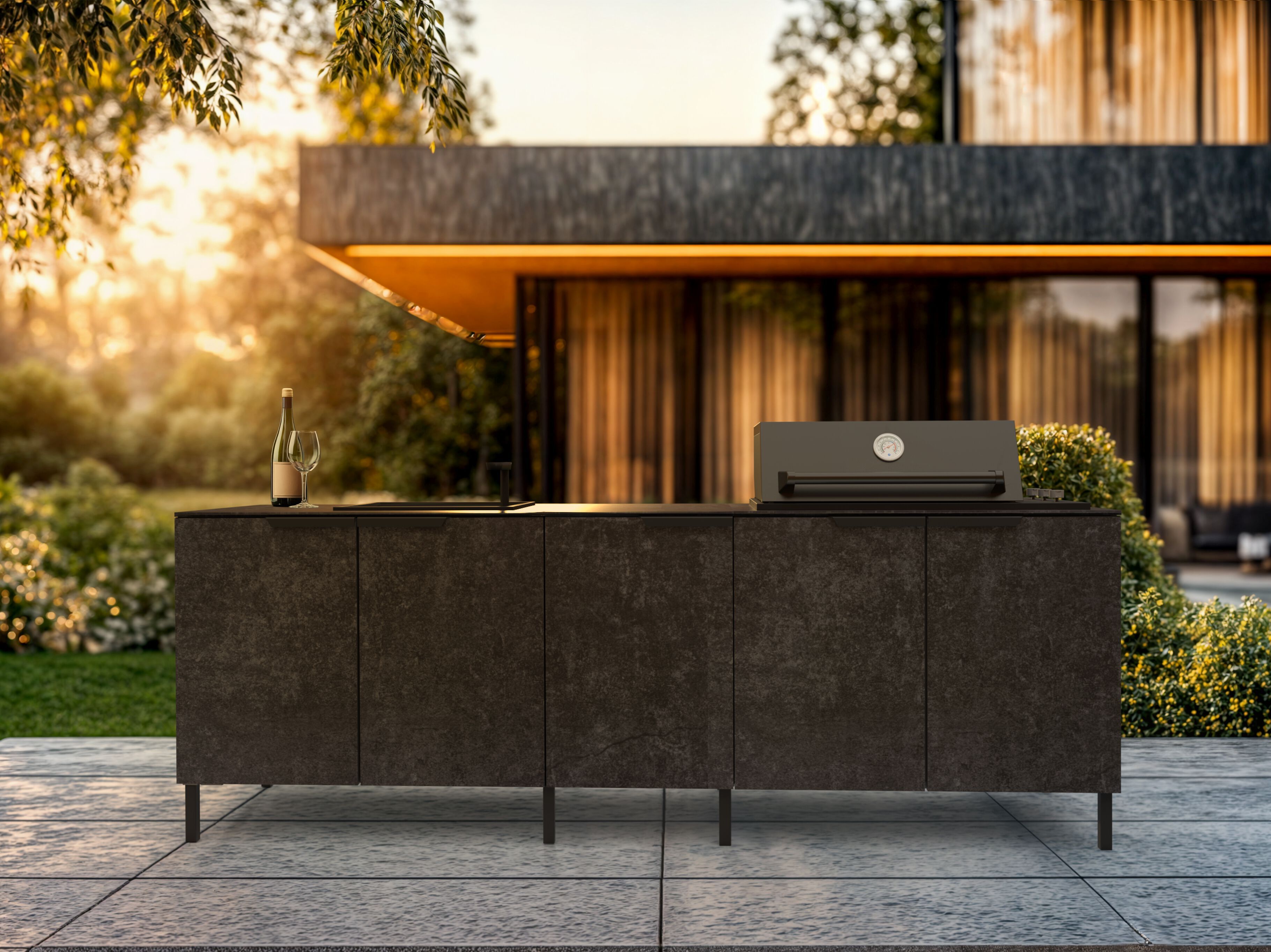 Открытая кухня с барбекю и раковиной Q-boo ARCH-00147675