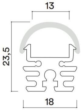 HER Линейный световой профиль из алюминия для светодиодных модулей  Pf060  - Вид №2