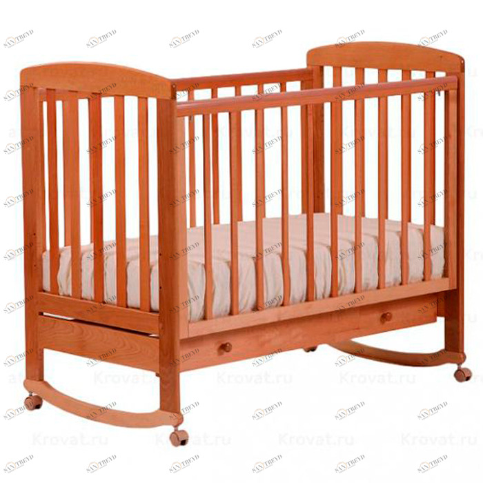 Детская кроватка с ящиком "Ромашка" натуральная ФАБРИКА ЛЕЛЬ  338469 Бежевый Santreyd 