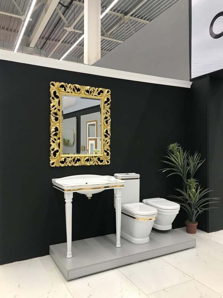 AN080-00CB00E-0000 ANTIK Раковина AN080.AO ДЕКОР ЗОЛОТО Creavit Antik  - Вид №3