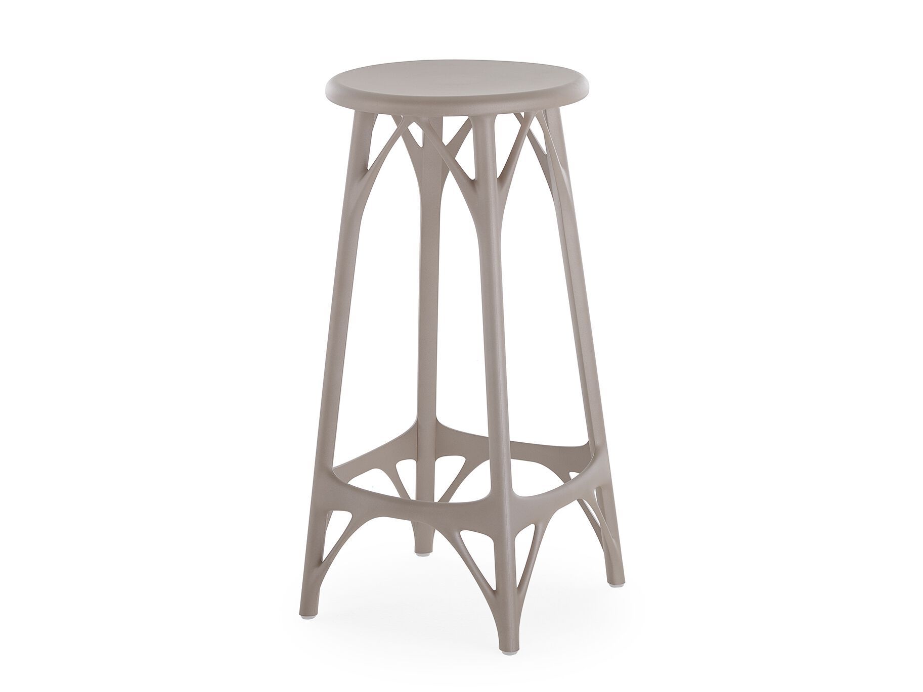 Высокий стул из переработанного инженерного пластика для сада с подставкой для ног Kartell A. I ARCH-00053756