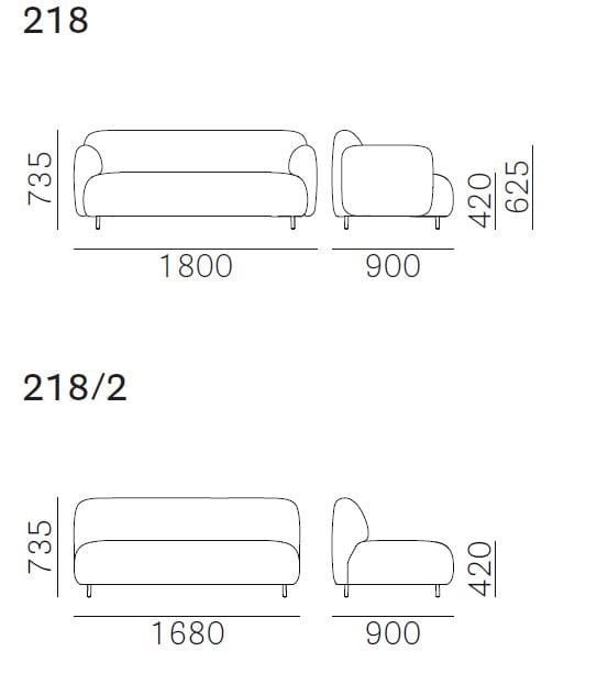 2-местный кожаный диван Pedrali Buddy ARCH-00063514 - Вид №3
