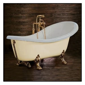 Ванна Akcjum Rectime 160 WR-03-01-Br-J овальная кремовая с золотыми ножками