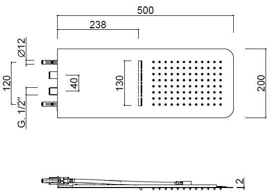 Rubinetteria Giulini Настенная лейка для душа с дождевым водопадом Futuro F1739 - Вид №1