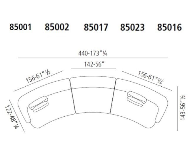 Секционный диван из кожи или ткани Vibieffe 85 SHELL ARCH-00026665 - Вид №7