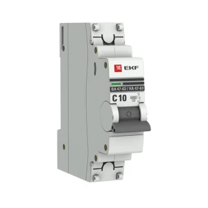 Автоматический выключатель EKF PROxima ВА47-63 1P C10 А 6 кА mcb4763-6-1-10C-pro 82421186 STLM-2171045
