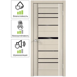 Дверь межкомнатная Premier 20 остекленная ПВХ ламинация ясень капучино 90х200 см
