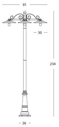 SOVIL Садовый светильник из литого алюминия Antique 885/16-886/16-887/16 - Вид №4