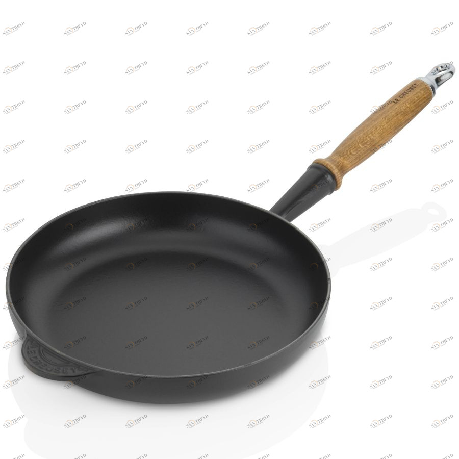 Сковорода чугунная Le Creuset с деревянной ручкой, Ø28 см, черная 20058280000460