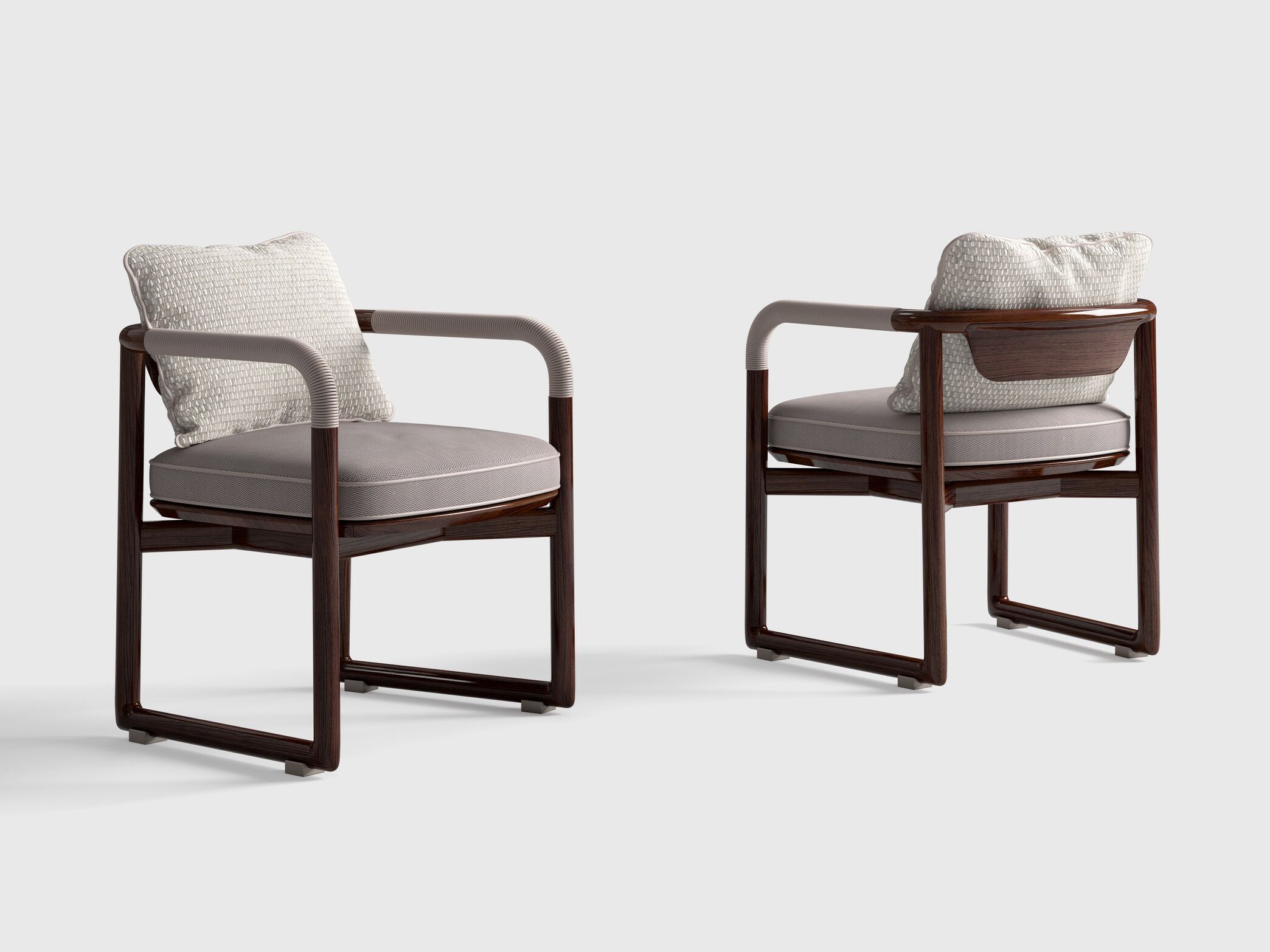 Садовый стул из ткани и кожи CPRN HOMOOD Shapes Outdoor ARCH-00019123 - Вид №1