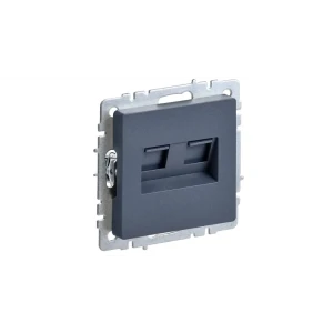 Розетка двойная встраиваемая IEK Brite РК10-2-БрМ RJ45 цвет маренго 89361851 STLM-2114654