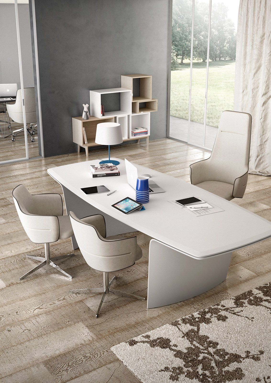 Кожаный спиц поворотный стул с подлокотниками Leyform ARCH-00054005