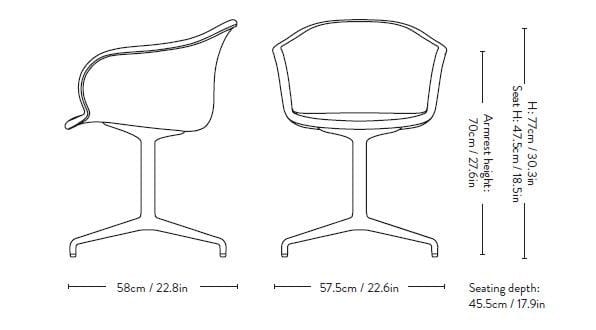 Спиц мягкий поворотный стул &Tradition ELEFY JH33 - JH35 ARCH-00113091 - Вид №10